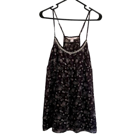 Victoria's Secret Angesls lace purple floral lingerie top spaghetti straps light